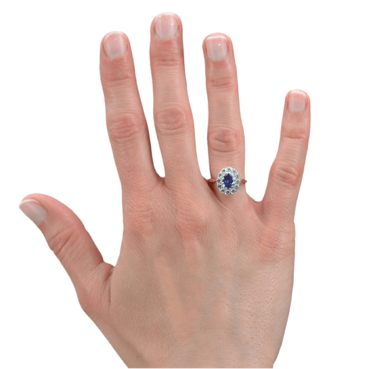 Bague Pompadour en or jaune, saphir, perles et diamants - Castafiore