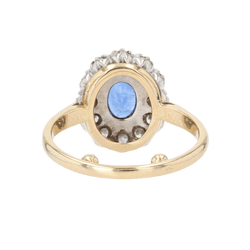 Bague Pompadour en or jaune, saphir, perles et diamants - Castafiore