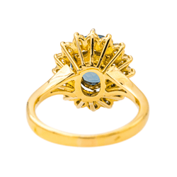 Bague Pompadour en or jaune, topaze et diamants - Castafiore