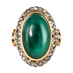 Bague Pompadour en or rose, argent, agate et diamants - Castafiore