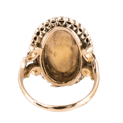 Bague Pompadour en or rose, argent, agate et diamants - Castafiore