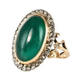 Bague Pompadour en or rose, argent, agate et diamants - Castafiore