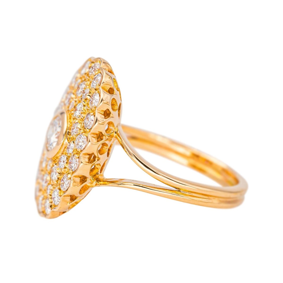 Bague Pompadour en or rose et diamants - Castafiore