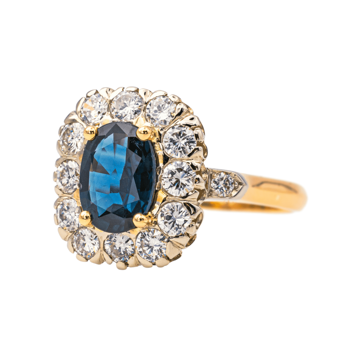 Bague Pompadour en or rose, or blanc, saphir et diamants - Castafiore