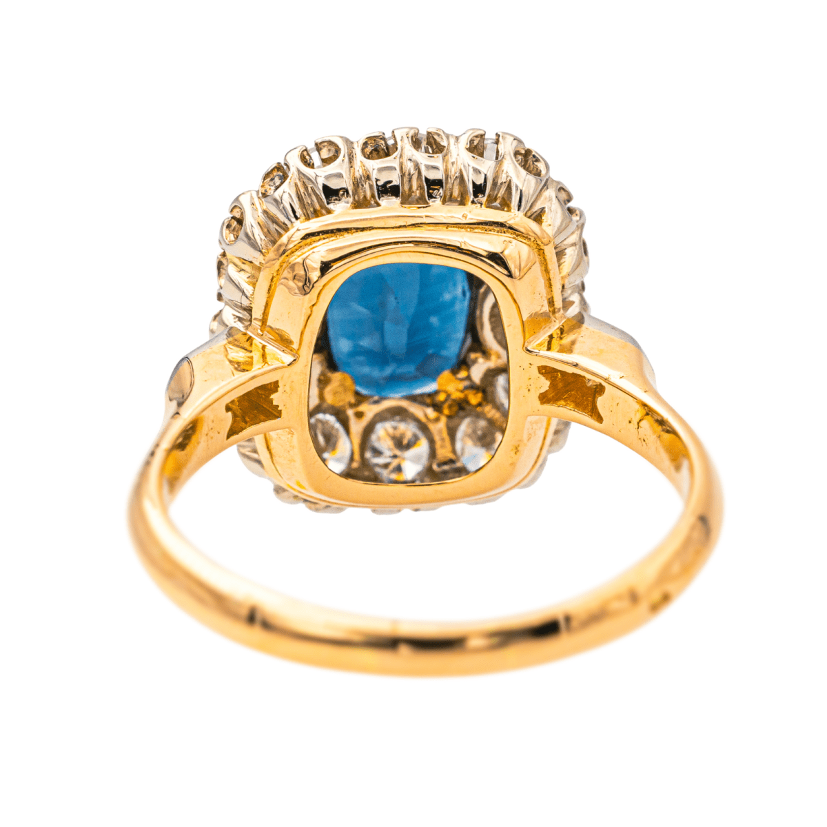 Bague Pompadour en or rose, or blanc, saphir et diamants - Castafiore