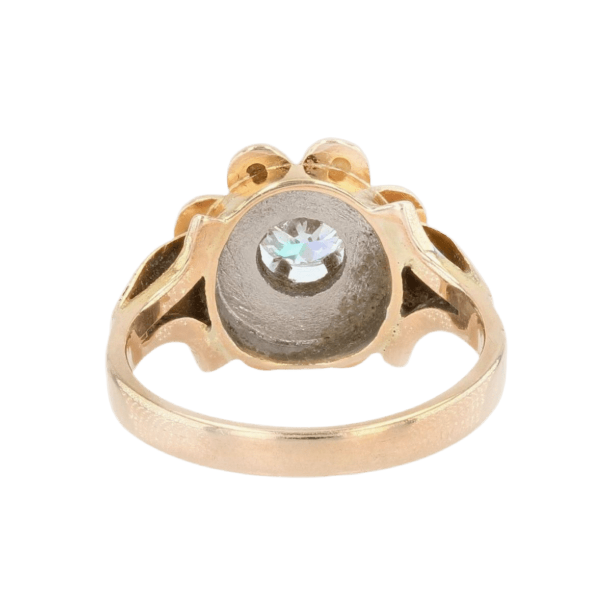 Bague Pompadour en or rose, perles et diamant - Castafiore