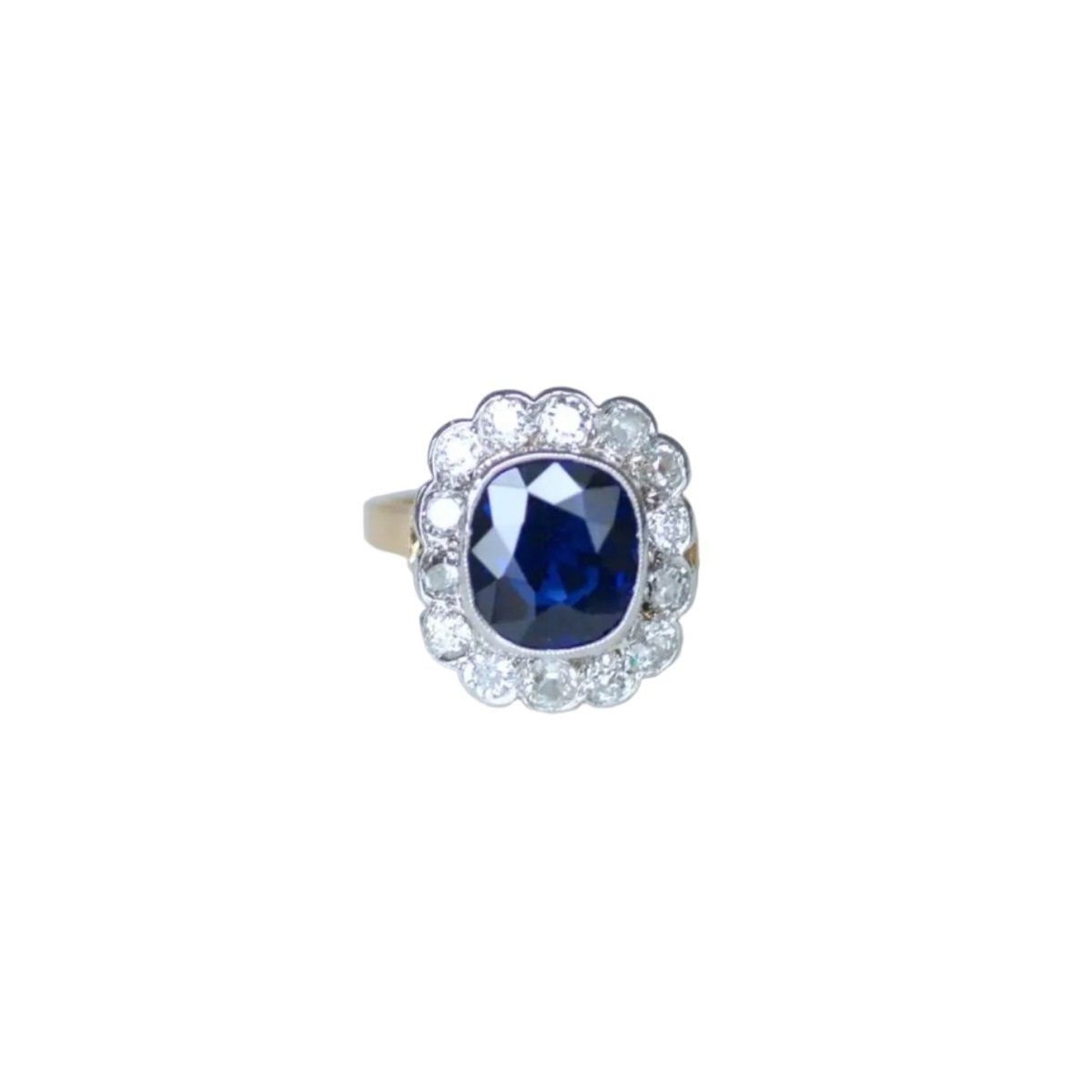 Bague Pompadour en or rose, saphir, et diamants - Castafiore