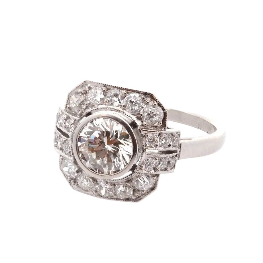 Bague Pompadour en platine et diamants - Castafiore