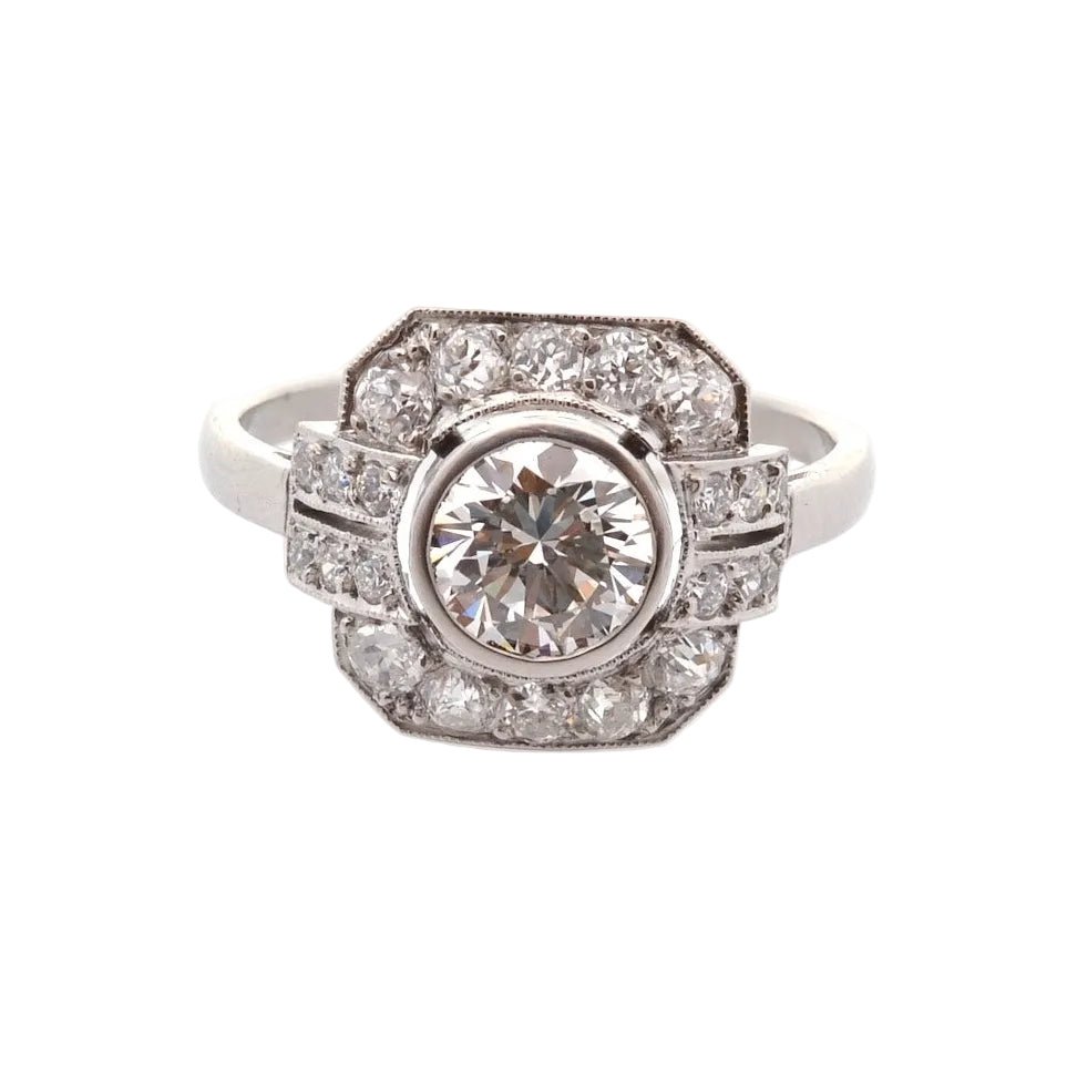 Bague Pompadour en platine et diamants - Castafiore