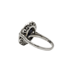 Bague Pompadour en platine, saphirs et diamants - Castafiore