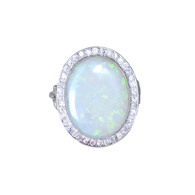 Bague Pompadour Opale et Diamants - Castafiore