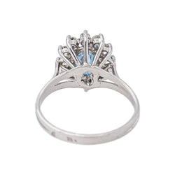 Bague Pompadour Or blanc Aigue Marine - Castafiore