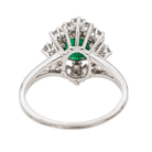 Bague Pompadour Or Blanc avec Émeraude et Diamants - Castafiore