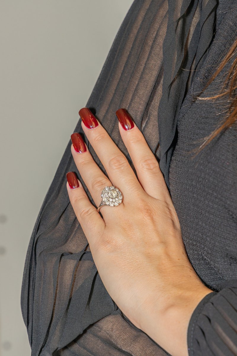 Bague Pompadour Or blanc Diamant - Castafiore