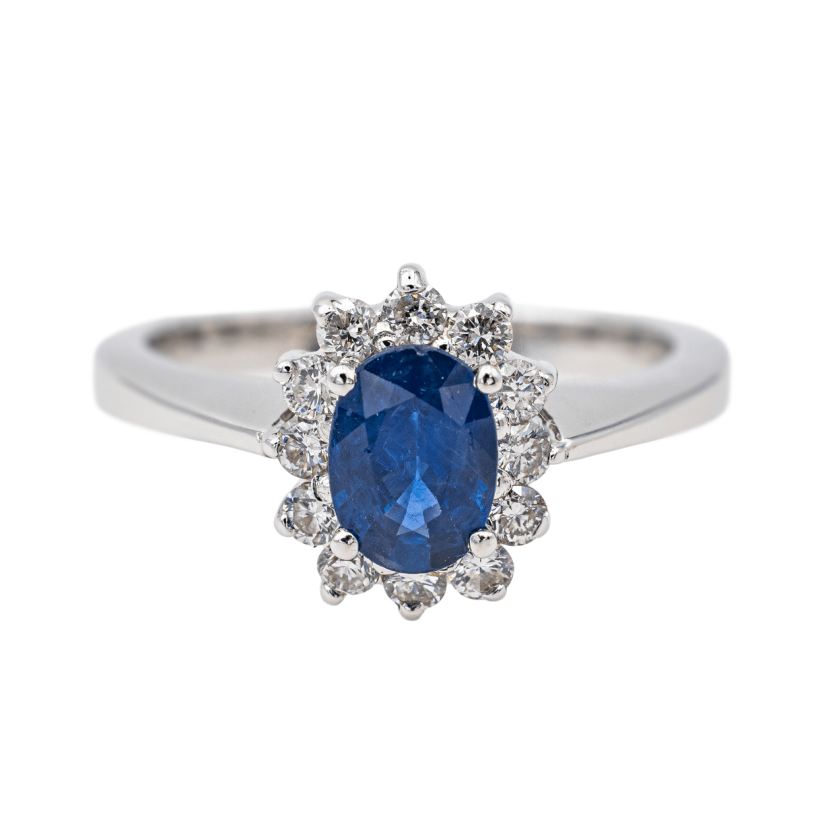 Bague Pompadour Or blanc Saphir - Castafiore