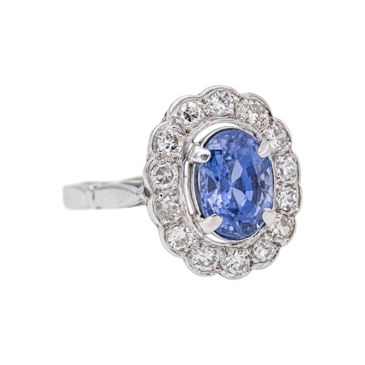 Bague Pompadour Or blanc Saphir - Castafiore