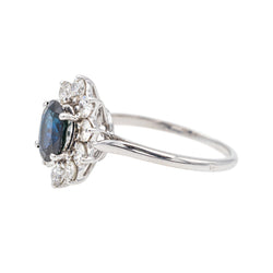 Bague Pompadour Or blanc Saphir - Castafiore