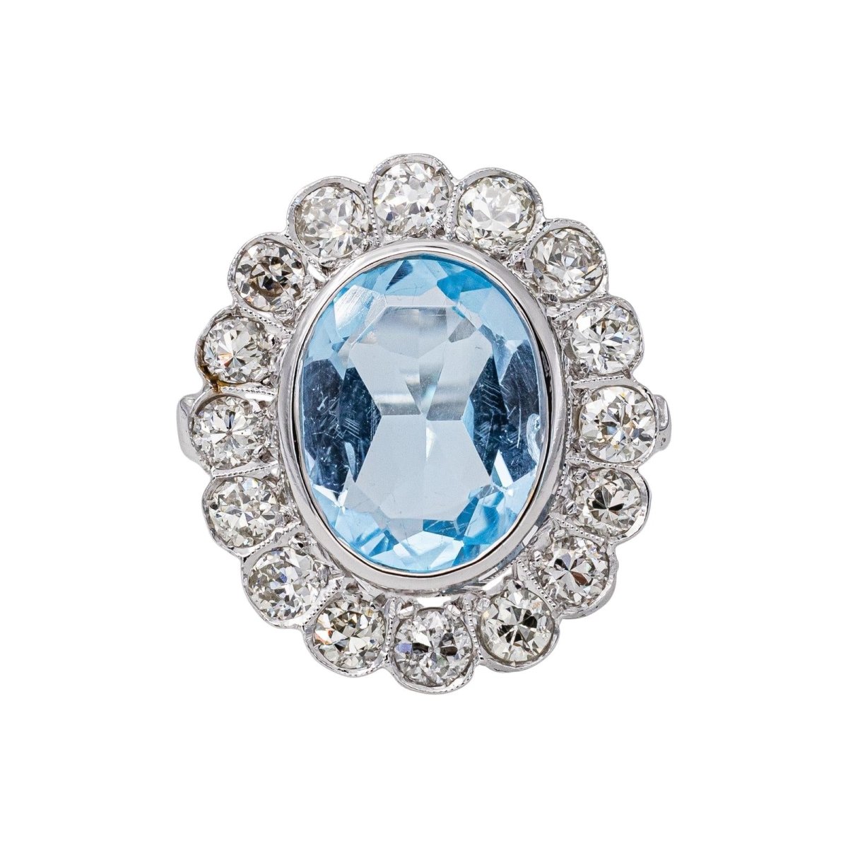 Bague Pompadour Or blanc Topaze - Castafiore