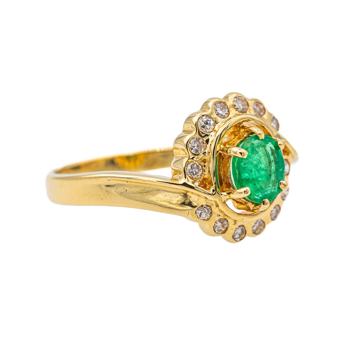 Bague Pompadour Or jaune Emeraude - Castafiore