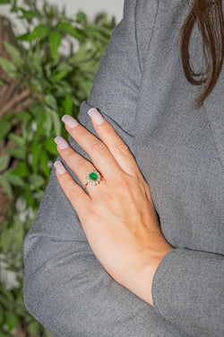 Bague Pompadour Or jaune Emeraude - Castafiore
