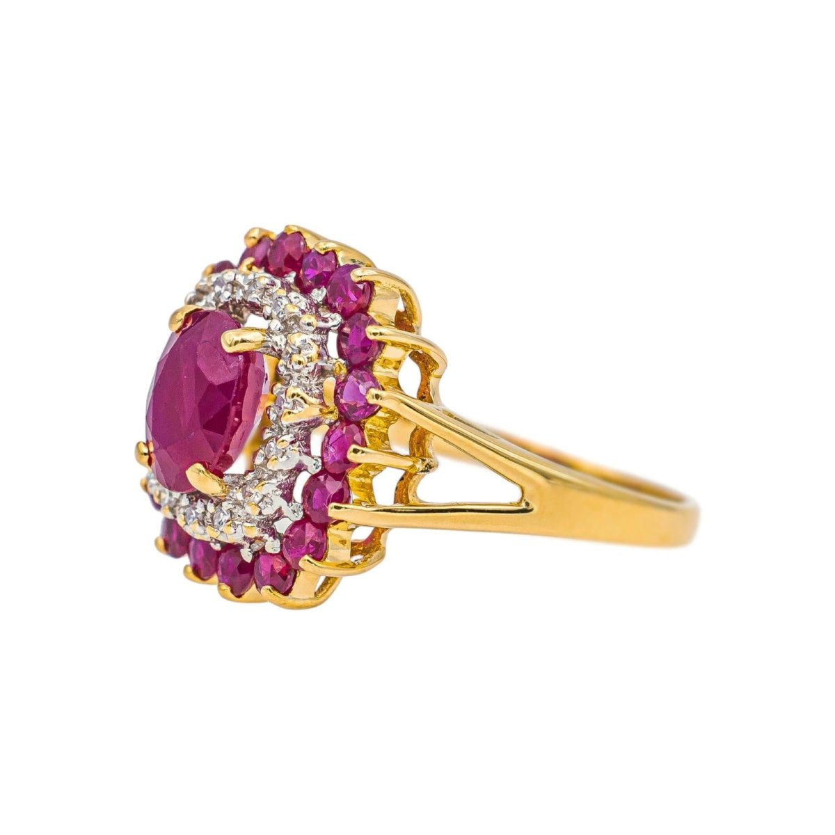 Bague Pompadour Or jaune Rubis - Castafiore