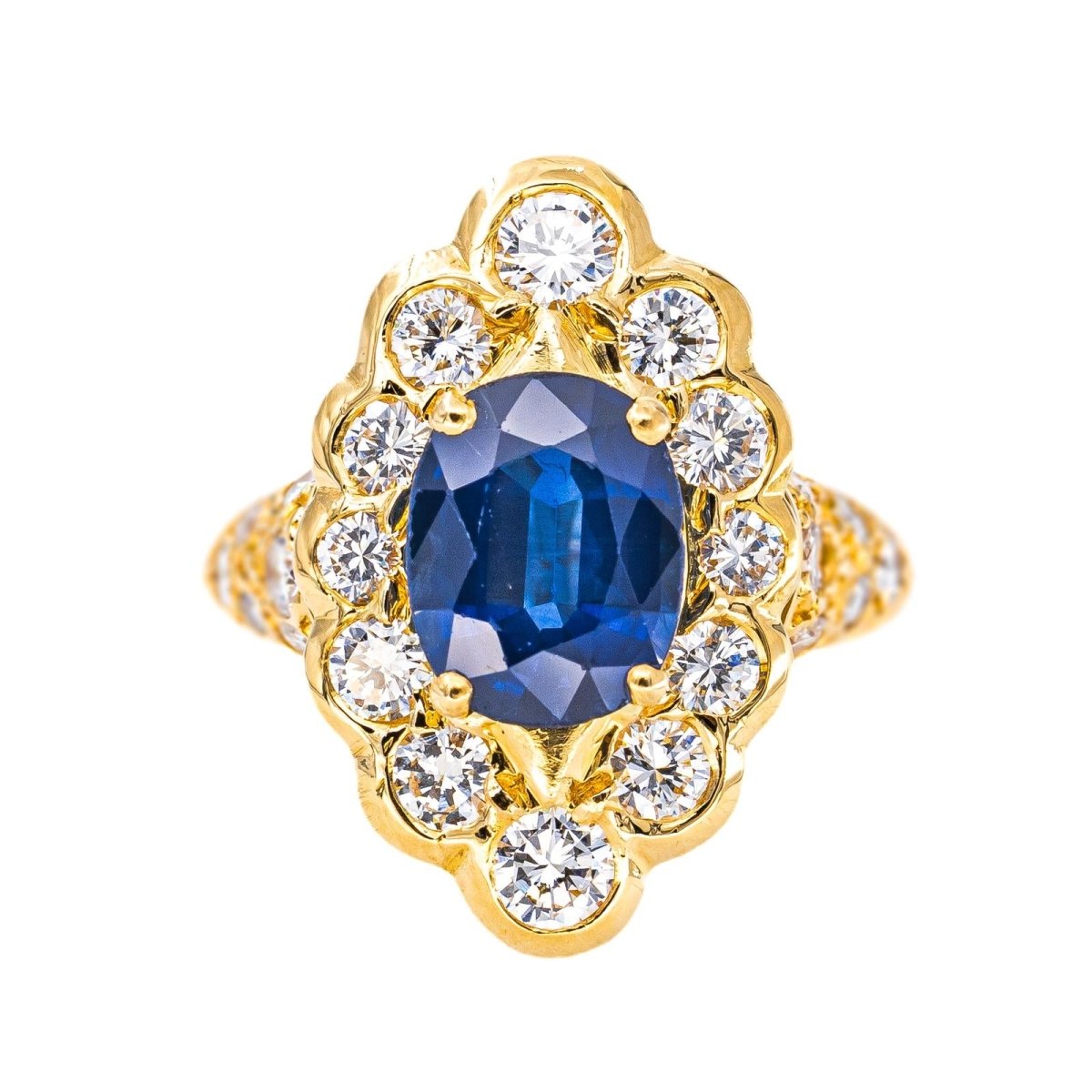 Bague Pompadour Or jaune Saphir - Castafiore