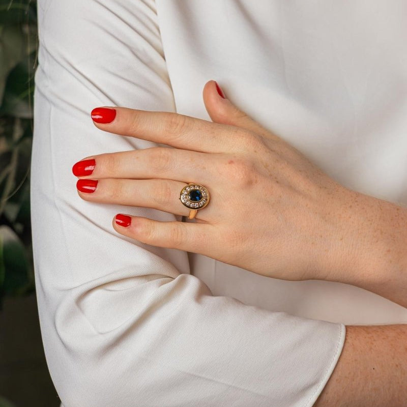 Bague Pompadour Or jaune Saphir - Castafiore