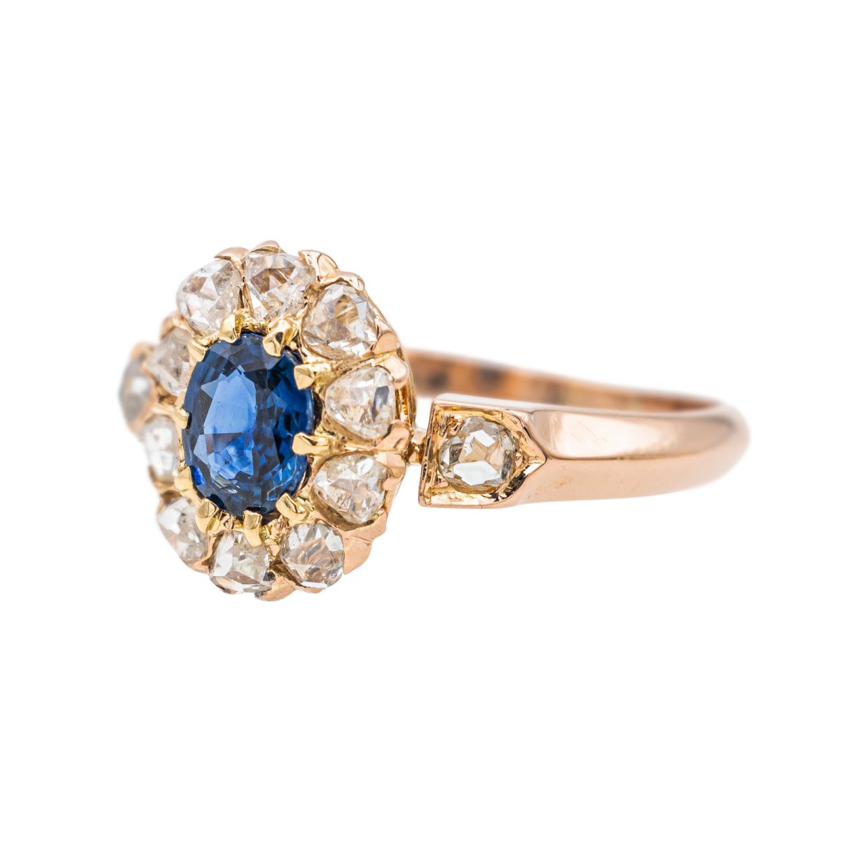 Bague Pompadour Or rose Saphir - Castafiore