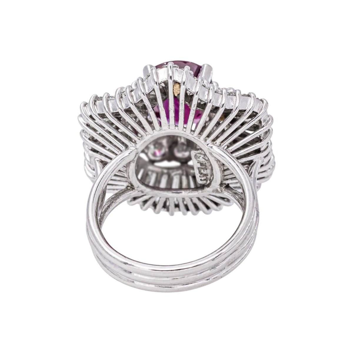 Bague Pompadour Platine Rubis - Castafiore