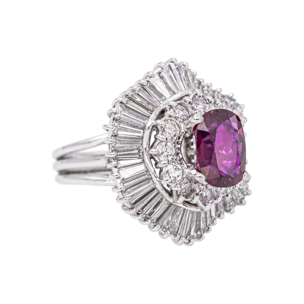 Bague Pompadour Platine Rubis - Castafiore