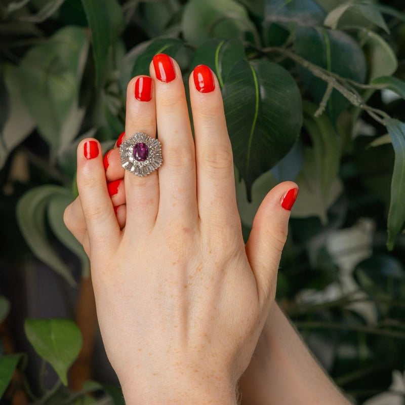 Bague Pompadour Platine Rubis - Castafiore