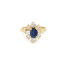 Bague Pompadour Saphir 1.20 Diamants Or Jaune 18 Carats - Castafiore