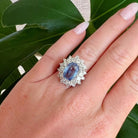 Bague Pompadour Saphir Ceylan 4,67 carats et Diamants - Castafiore