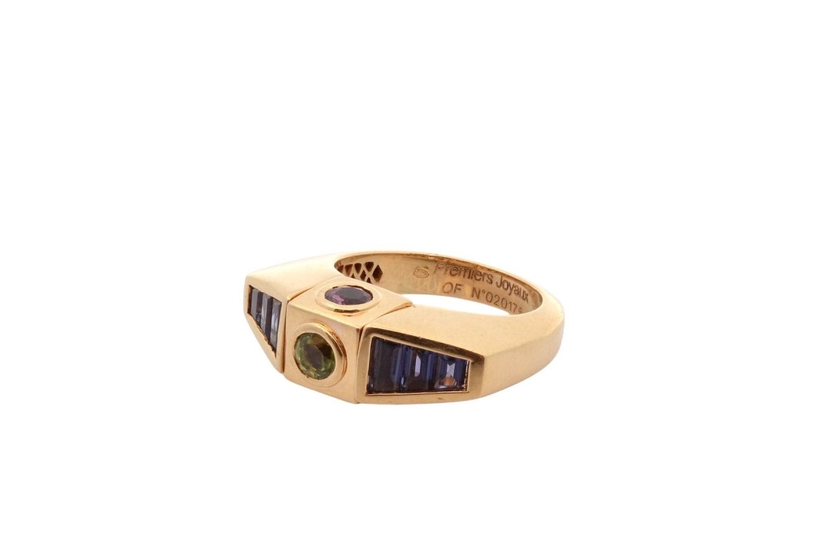 Bague PREMIERS JOYAUX Octavia en or 18k améthyste, citrine, péridot et tanzanite - Castafiore