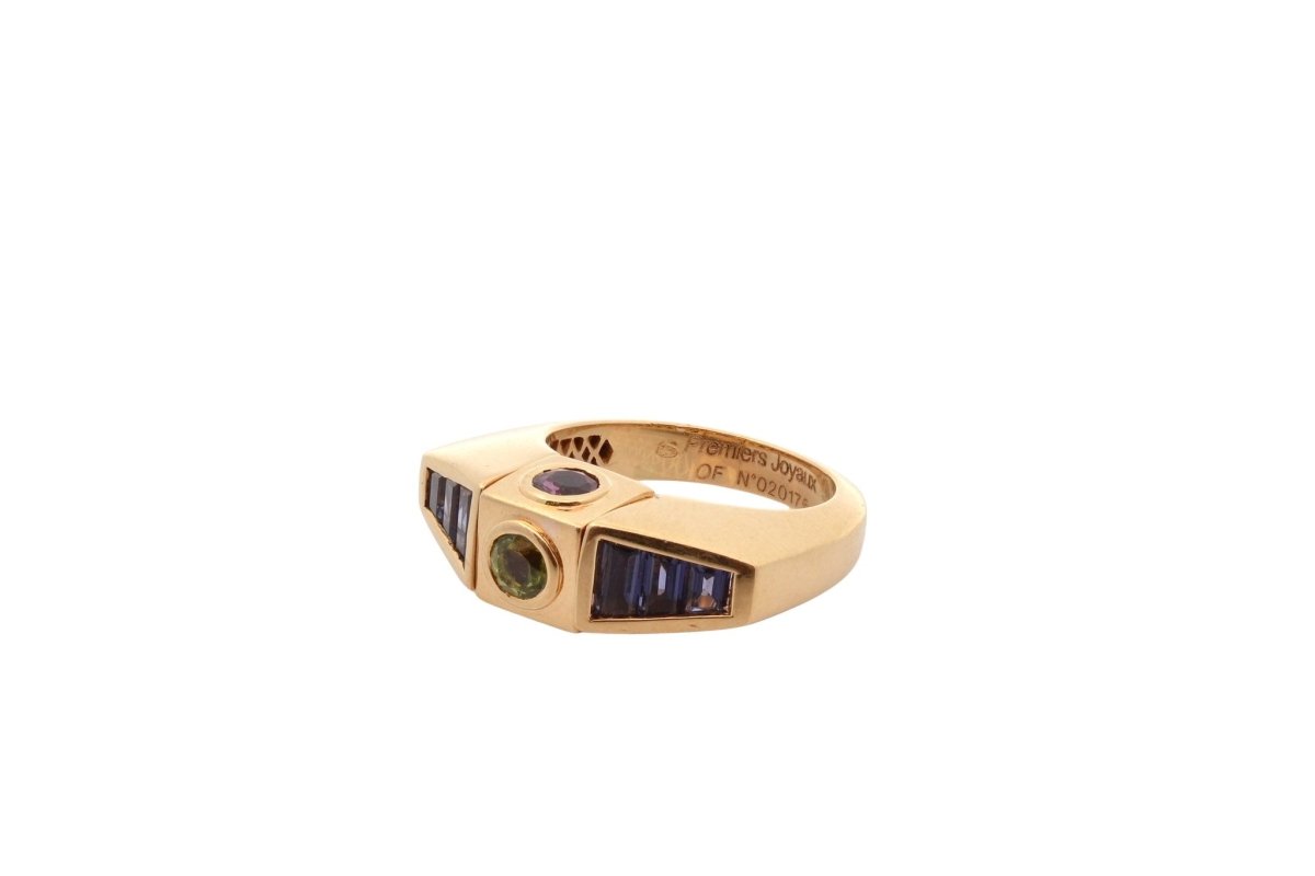 Bague PREMIERS JOYAUX Octavia en or 18k améthyste, citrine, péridot et tanzanite - Castafiore
