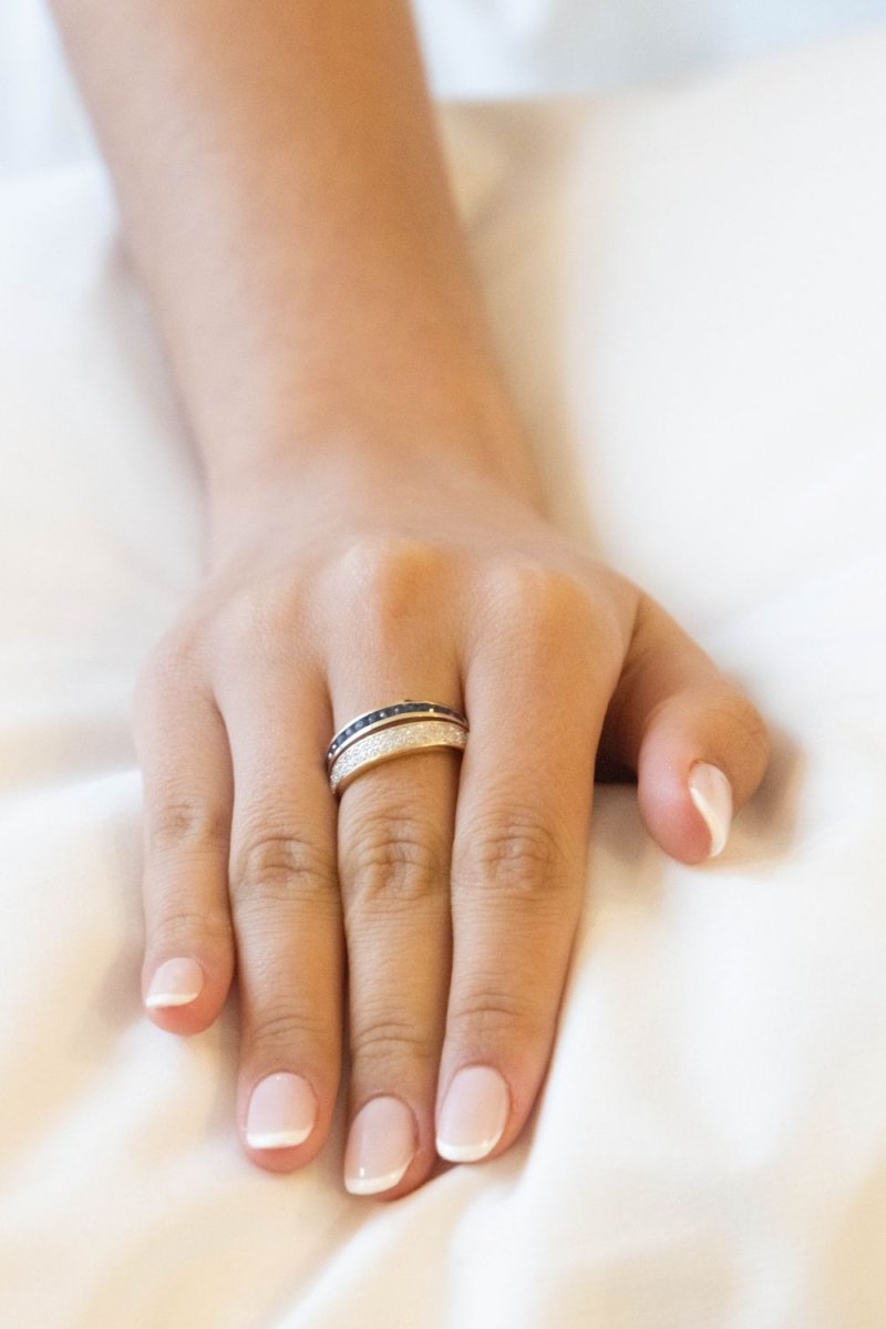 Bague Prestige en or jaune saphirs et diamants - Castafiore