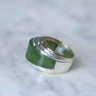 Bague Puiforcat par André Vassort Jade sur Or et Argent - Castafiore