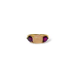 Bague quartz rose suiffé - Castafiore