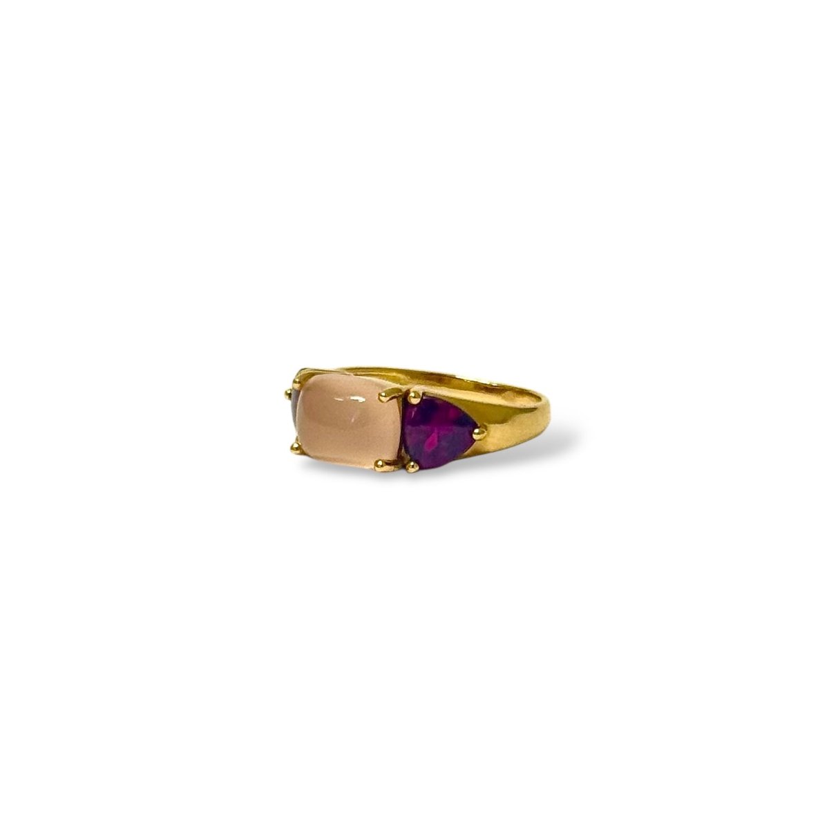 Bague quartz rose suiffé - Castafiore