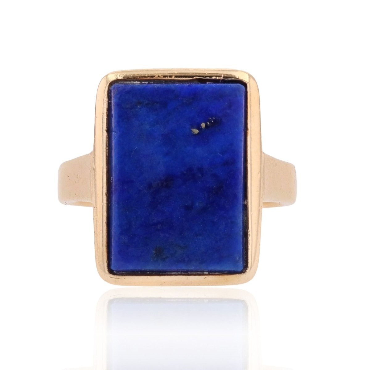 Ring antique rectangular lapis lazuli and gold
