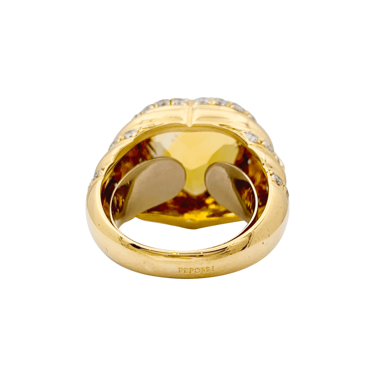 Bague Repossi "Coeur" en or jaune, citrine et diamants - Castafiore