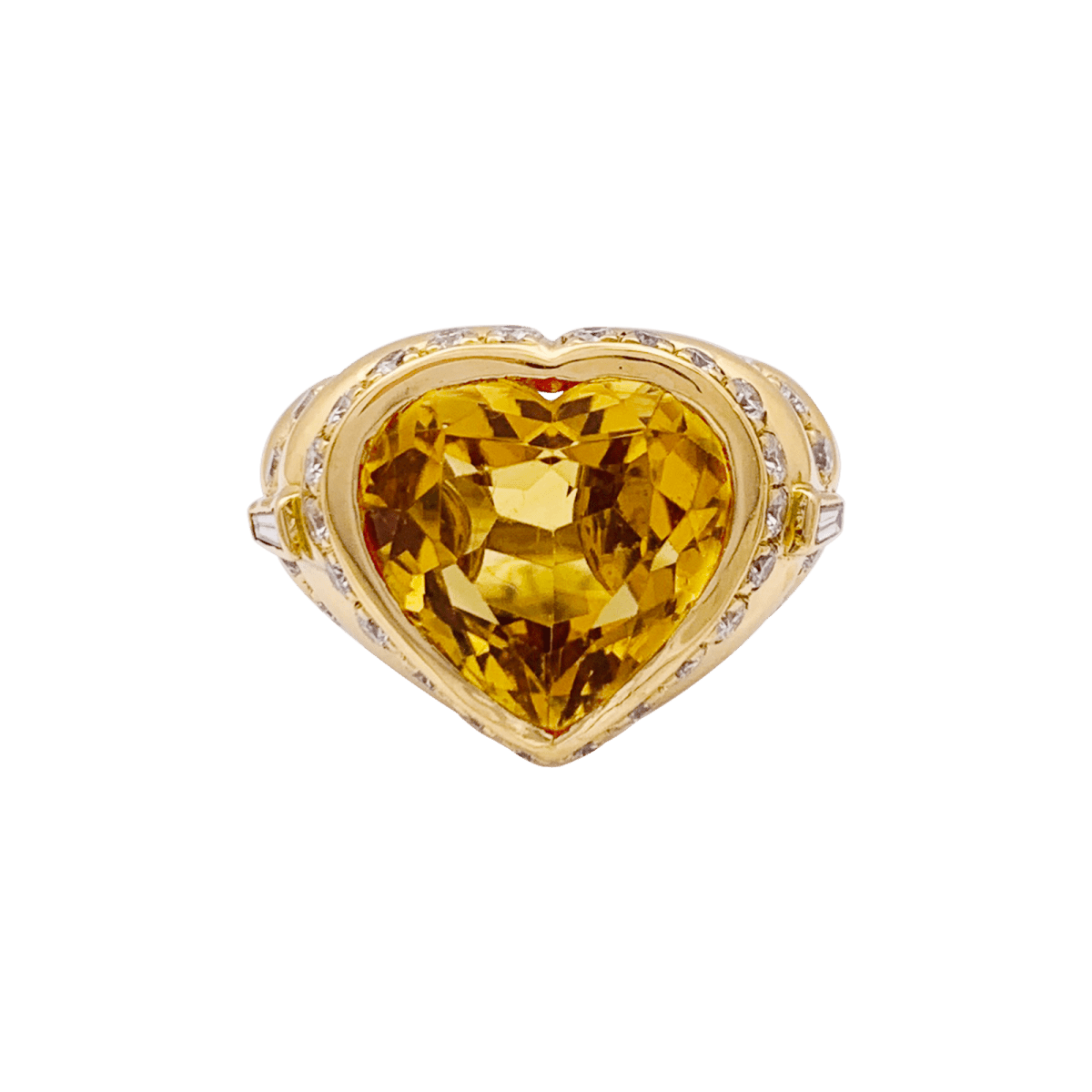 Bague Repossi "Coeur" en or jaune, citrine et diamants - Castafiore