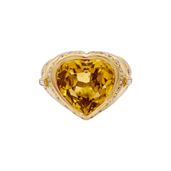 Bague Repossi "Coeur" en or jaune, citrine et diamants - Castafiore