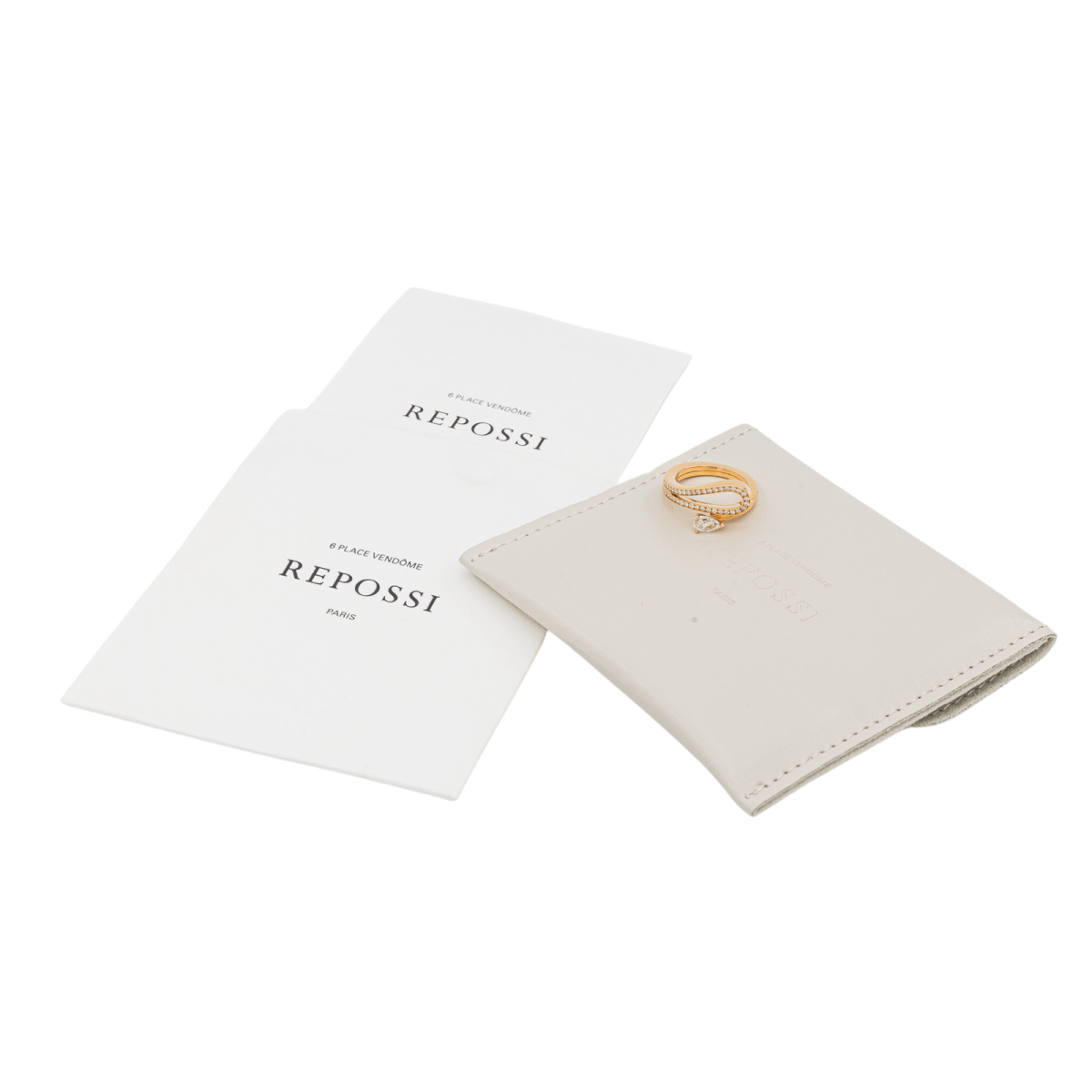 Bague REPOSSI "Serti inversé" en or rose et diamant - Castafiore