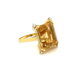 Bague rétro en or 18 carats avec diamants Heliodor - Castafiore