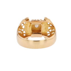 Bague rétro en or rose et platine diamant - Castafiore