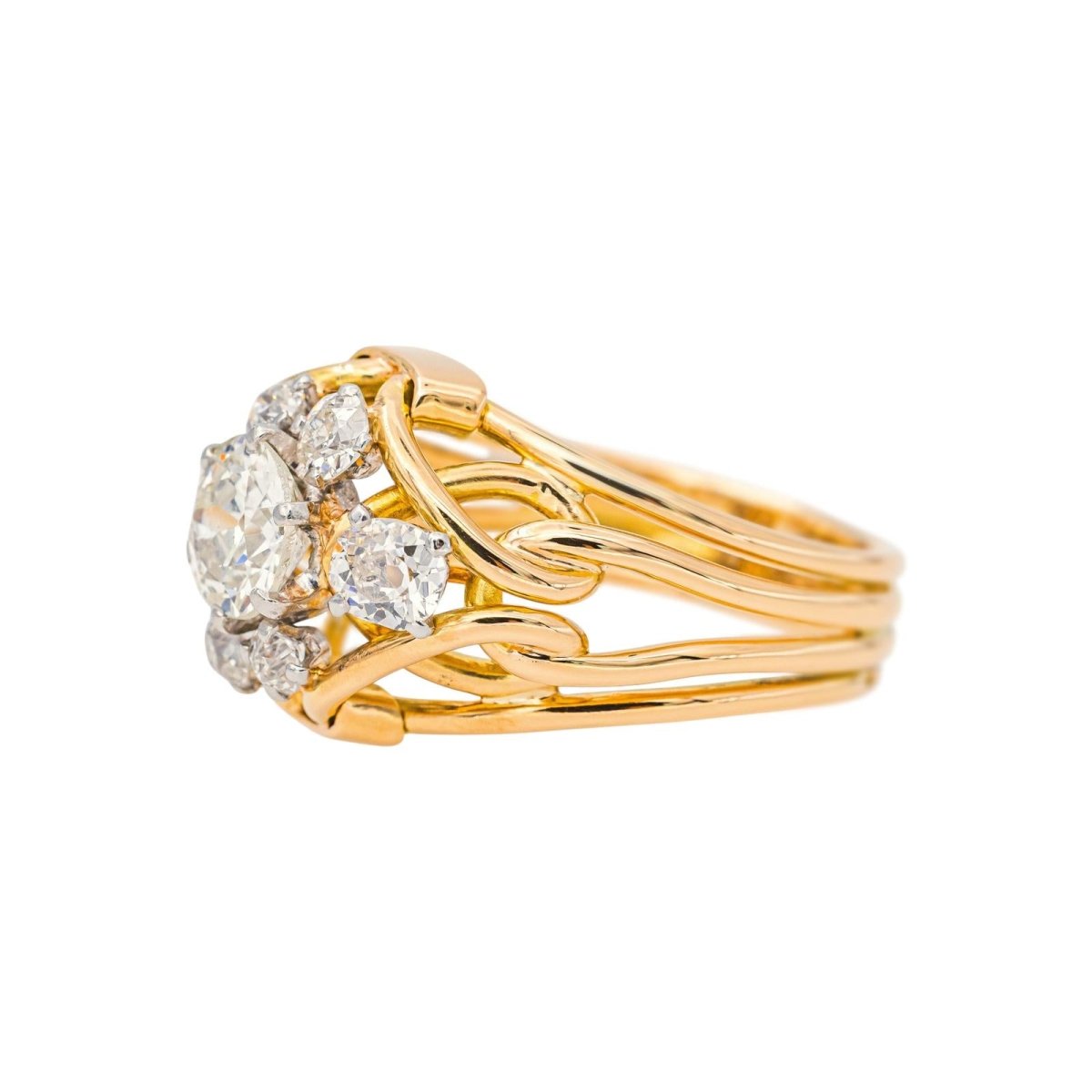 Bague Rétro Or blanc Diamant - Castafiore