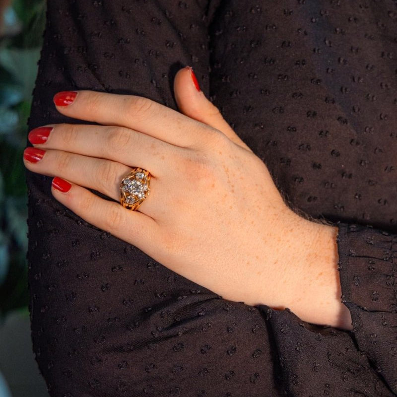 Bague Rétro Or blanc Diamant - Castafiore