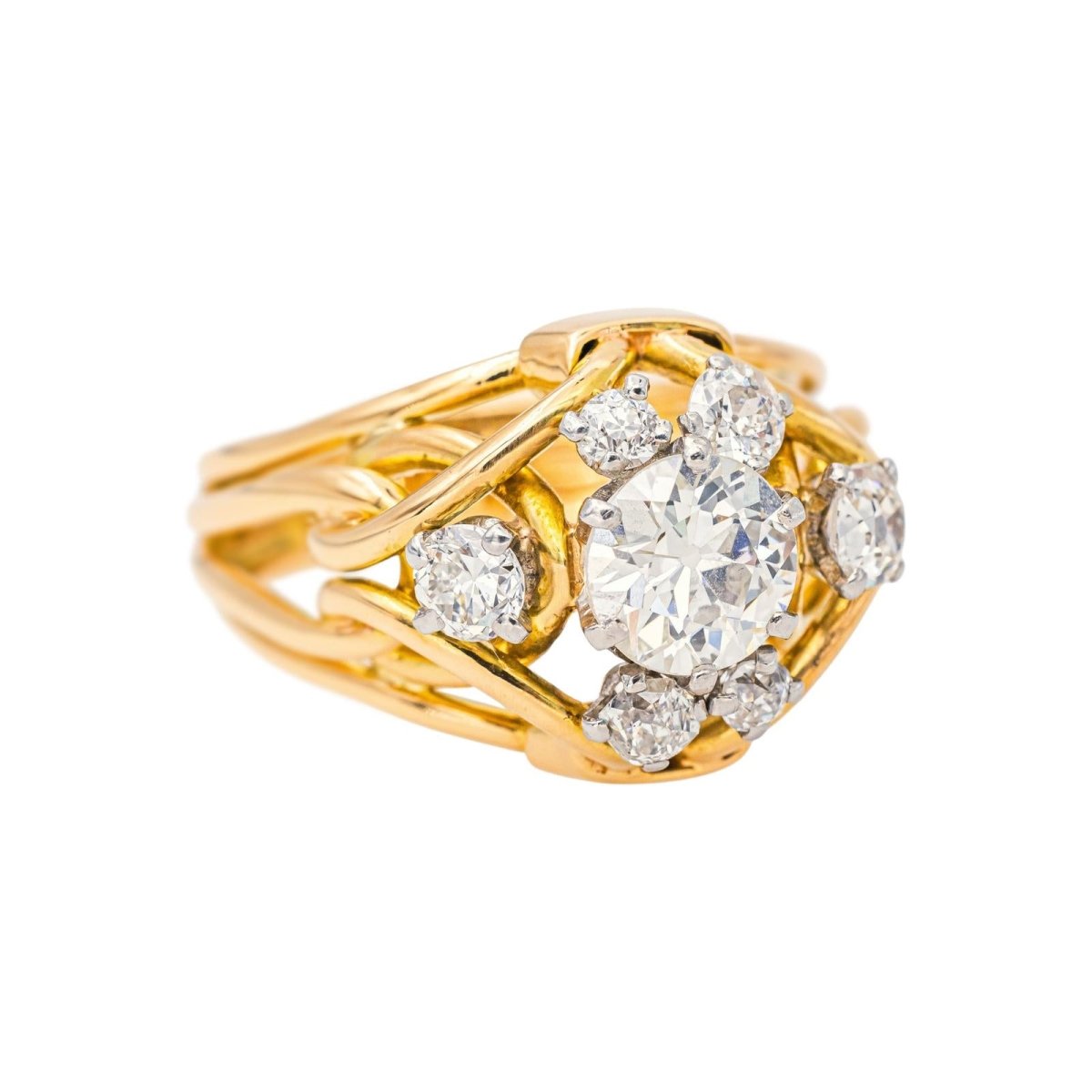 Bague Rétro Or blanc Diamant - Castafiore