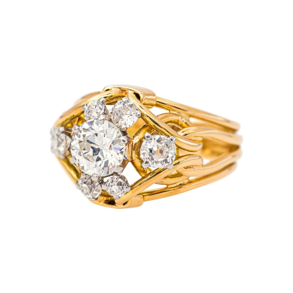 Bague Rétro Or blanc Diamant - Castafiore